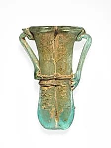 Glass double cosmetic flask (kohl tube) by Unknown Artist