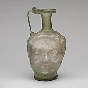 Glass double head-shaped flask by Unknown Artist