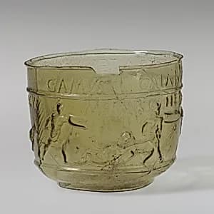 Glass gladiator cup by Unknown Artist