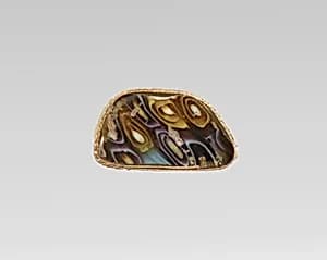Glass mosaic carinated bowl fragment by Unknown Artist