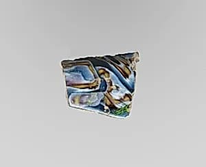 Glass mosaic carinated bowl fragment by Unknown Artist