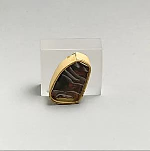 Glass mosaic ribbed bowl fragment by Unknown Artist