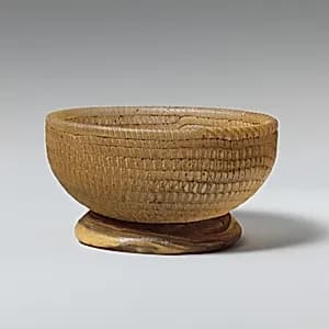 Glass network mosaic bowl with base ring by Unknown Artist