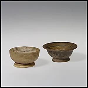 Glass network mosaic bowl with base ring by Unknown Artist