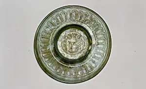 Glass plate with head of Medusa by Unknown Artist