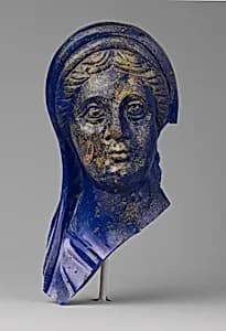 Glass portrait head of a woman by Unknown Artist