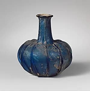 Glass ribbed bottle by Unknown Artist