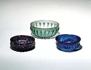 Glass ribbed bowl by Unknown Artist