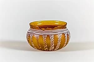 Glass ribbed bowl by Unknown Artist