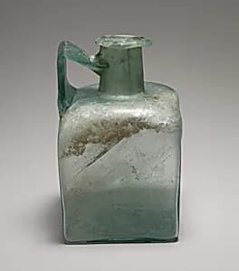 Glass square bottle by Unknown Artist