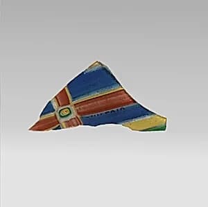 Glass striped mosaic bowl fragment by Unknown Artist