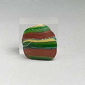 Glass striped mosaic bowl fragment by Unknown Artist