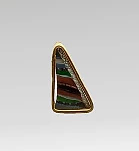 Glass striped mosaic bowl fragment by Unknown Artist
