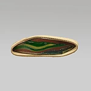 Glass striped mosaic fragment by Unknown Artist
