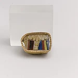 Glass striped mosaic fragment by Unknown Artist