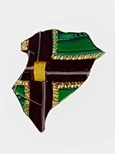 Glass striped mosaic fragment by Unknown Artist