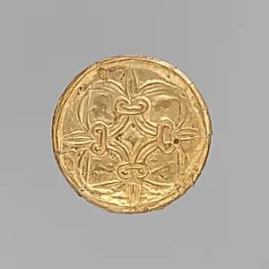 Gold roundel with stamped designs by Unknown Artist