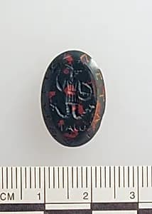 Heliotrope intaglio: Cock-headed anguipes by Unknown Artist