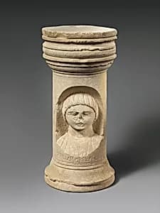 Limestone funerary cippus (tomb marker) by Unknown Artist