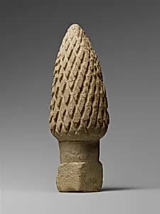Limestone votive pine cone by Unknown Artist