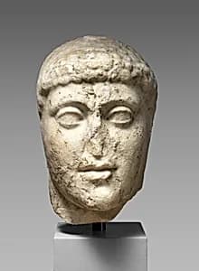 Marble head from a statue of Harmodios by Kritios and Nesiotes