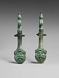 Pair of bronze amphora (jar) handles by Unknown Artist