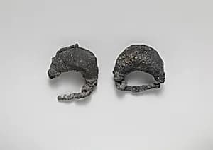 Silver sanguisuga-type fibula (safety pin) by Unknown Artist
