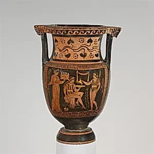 Terracotta column-krater (mixing bowl) by Rueff Painter