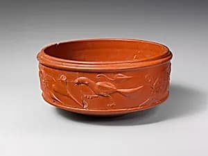 Terracotta dish with barbotine decoration by Unknown Artist