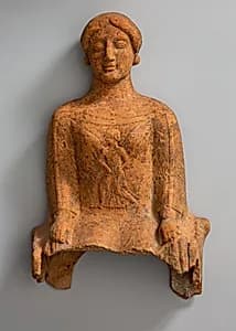 Terracotta figure of a seated woman by Unknown Artist
