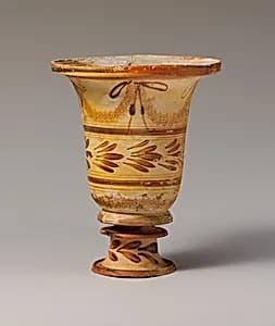 Terracotta flaring bowl on stand by Unknown Artist