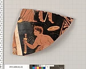 Terracotta fragment of a closed shape by Unknown Artist