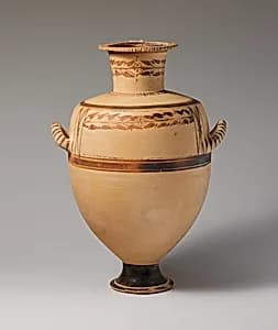 Terracotta Hadra hydria (water jar) by Unknown Artist