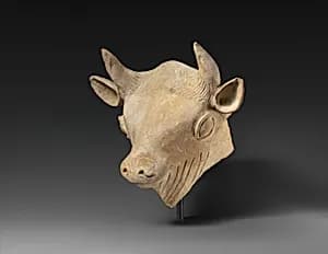 Terracotta head of a bull by Unknown Artist