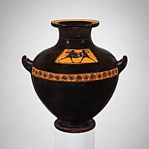Terracotta hydria: kalpis (water jar) by Unknown Artist