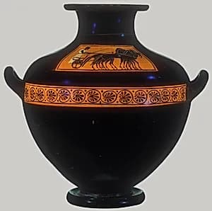 Terracotta hydria: kalpis (water jar) by Unknown Artist