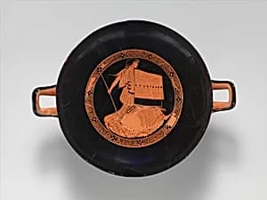 Terracotta kylix (drinking cup)