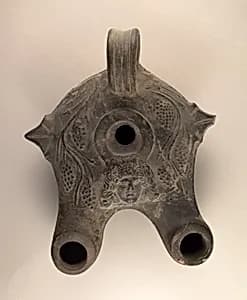 Terracotta lamp by Unknown Artist