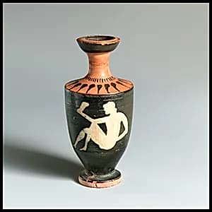 Terracotta lekythos (oil flask) by Unknown Artist