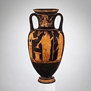 Terracotta neck-amphora (jar) by Niobid Painter