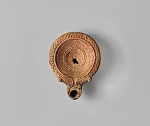 Terracotta oil lamp by Unknown Artist