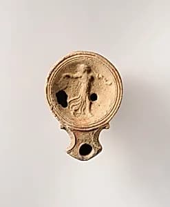 Terracotta oil lamp by Unknown Artist