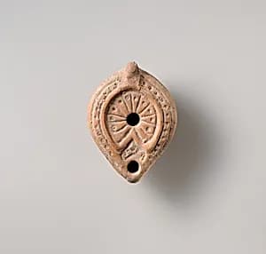 Terracotta oil lamp by Unknown Artist