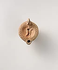 Terracotta oil lamp by Unknown Artist