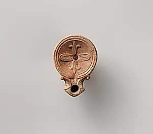 Terracotta oil lamp by Unknown Artist