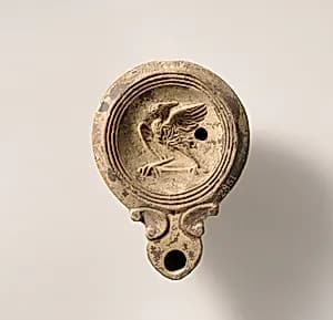 Terracotta oil lamp by Unknown Artist