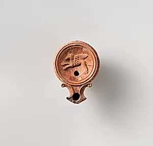 Terracotta oil lamp by Unknown Artist