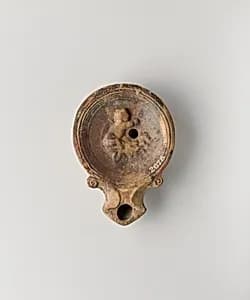 Terracotta oil lamp by Unknown Artist