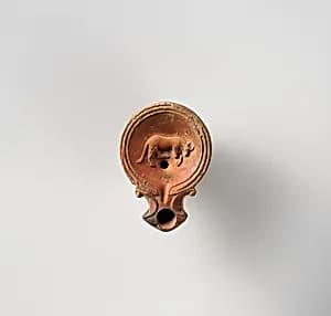 Terracotta oil lamp by Unknown Artist