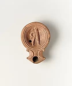 Terracotta oil lamp by Unknown Artist